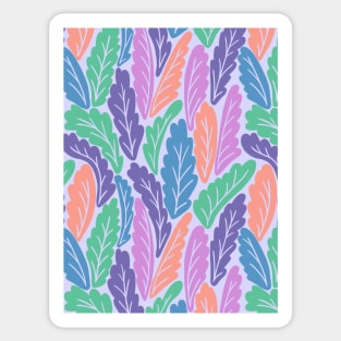 Tropical colorful leaves botanical pattern in pastel tones Sticker